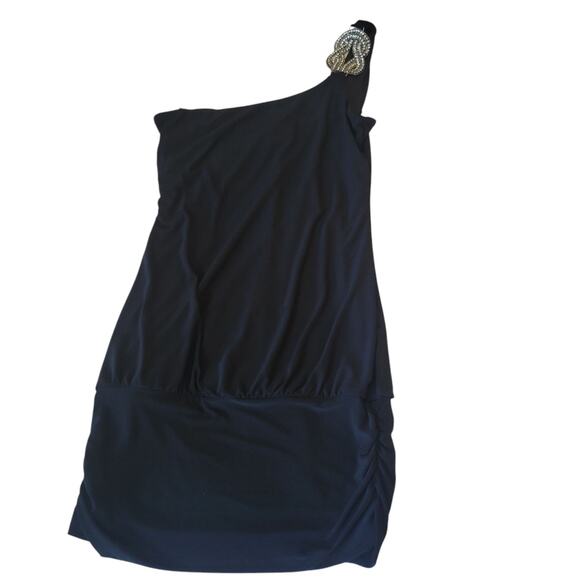 Taboo vintage Y2k Black Bodycon Rhinestone party sexy Mini Dress - Picture 4 of 15